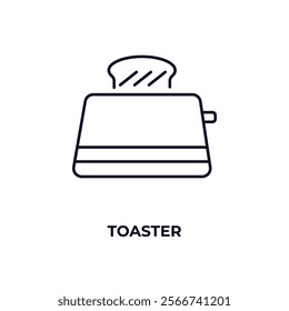 toaster outline icon. Linear vector from kitchen concept. Thin line toaster icon isolated on white background