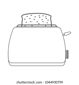 Toaster. Outline icon. Vector illustration isolated on white background