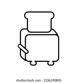 Toaster outline icon, vector illustration in trendy design style, isolated on white background. The best Editable graphic resources for many purposes. Household equipment.