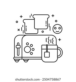 Toaster Outline Icon, Vector illustration