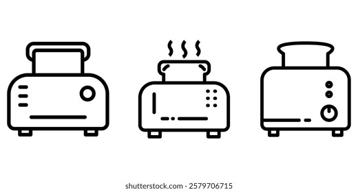 toaster outline or line icon design bundle.