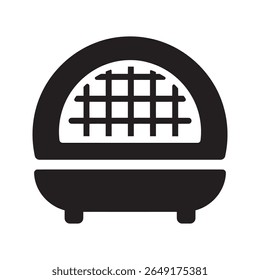 Toaster oven icon a countertop kitchen appliance for broiling baking and toasting food a compact electric device for small meal preparation vector solid glyph icon