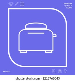 Toaster Oven linear icon. Graphic elements for your design