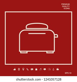 Toaster Oven linear icon. Graphic elements for your design