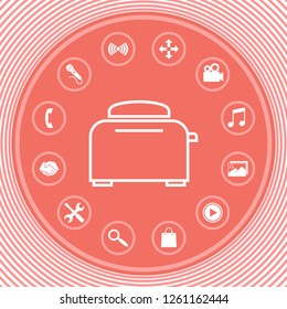 Toaster Oven linear icon. Graphic elements for your design
