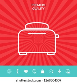 Toaster Oven linear icon. Graphic elements for your design