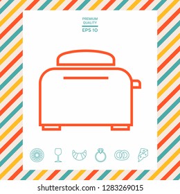 Toaster Oven linear icon. Graphic elements for your design