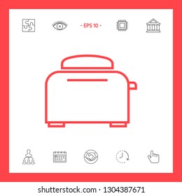 Toaster Oven linear icon. Graphic elements for your design