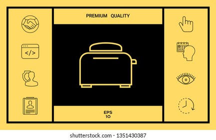 Toaster Oven linear icon. Graphic elements for your design