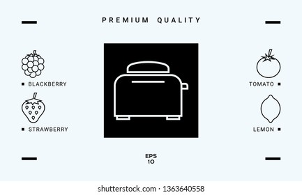 Toaster Oven linear icon. Graphic elements for your design