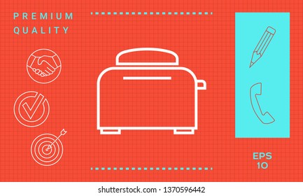 Toaster Oven linear icon. Graphic elements for your design