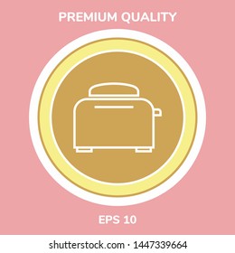Toaster Oven linear icon. Graphic elements for your design
