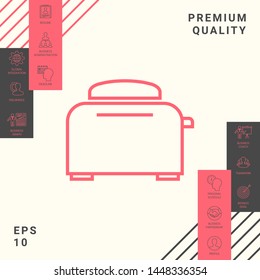 Toaster Oven linear icon. Graphic elements for your design