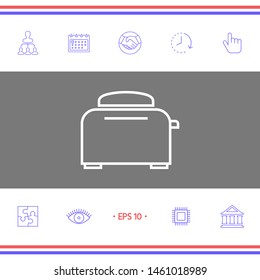 Toaster Oven linear icon. Graphic elements for your design
