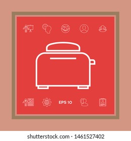 Toaster Oven linear icon. Graphic elements for your design
