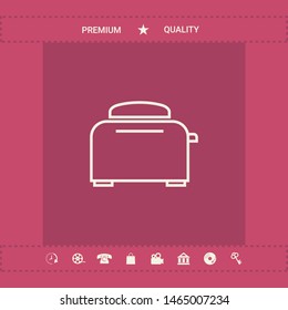 Toaster Oven linear icon. Graphic elements for your design