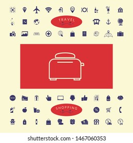 Toaster Oven linear icon. Graphic elements for your design