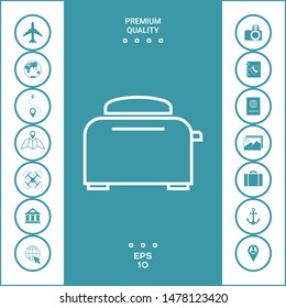 Toaster Oven linear icon. Graphic elements for your design