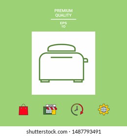 Toaster Oven linear icon. Graphic elements for your design