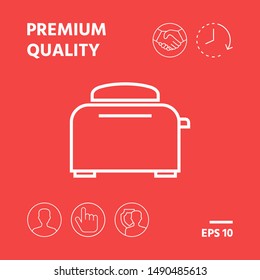 Toaster Oven linear icon. Graphic elements for your design