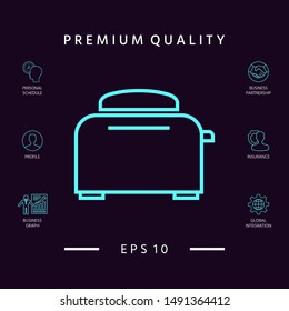 Toaster Oven linear icon. Graphic elements for your design