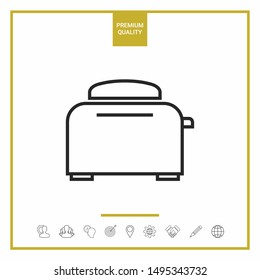 Toaster Oven linear icon. Graphic elements for your design