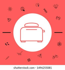 Toaster Oven linear icon. Graphic elements for your design