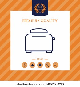 Toaster Oven linear icon. Graphic elements for your design