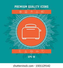Toaster Oven linear icon. Graphic elements for your design