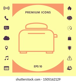 Toaster Oven linear icon. Graphic elements for your design
