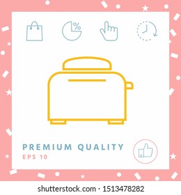 Toaster Oven linear icon. Graphic elements for your design