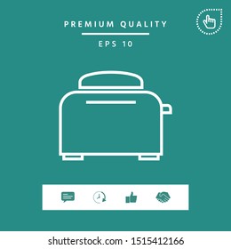 Toaster Oven linear icon. Graphic elements for your design