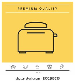 Toaster Oven linear icon. Graphic elements for your design