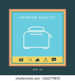 Toaster Oven linear icon. Graphic elements for your design