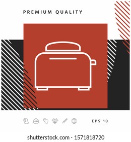 Toaster Oven linear icon. Graphic elements for your design