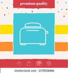 Toaster Oven linear icon. Graphic elements for your design