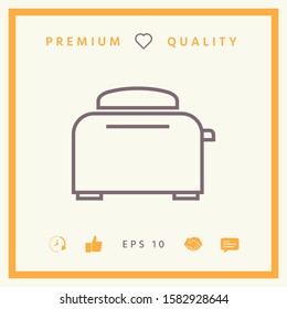Toaster Oven linear icon. Graphic elements for your design
