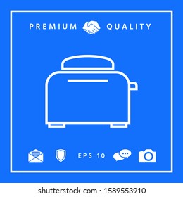 Toaster Oven linear icon. Graphic elements for your design
