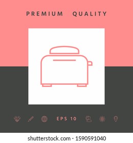 Toaster Oven linear icon. Graphic elements for your design