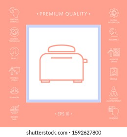 Toaster Oven linear icon. Graphic elements for your design