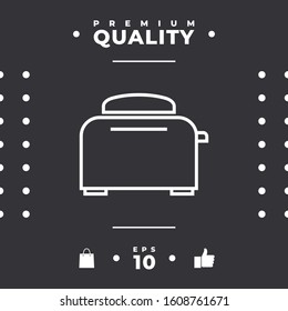 Toaster Oven linear icon. Graphic elements for your design