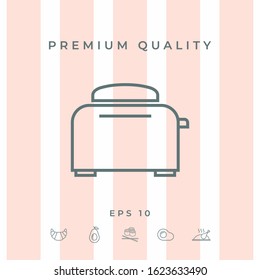 Toaster Oven linear icon. Graphic elements for your design