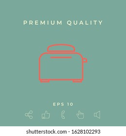 Toaster Oven linear icon. Graphic elements for your design