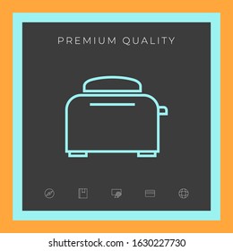 Toaster Oven linear icon. Graphic elements for your design