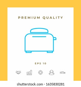 Toaster Oven linear icon. Graphic elements for your design
