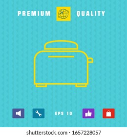 Toaster Oven linear icon. Graphic elements for your design