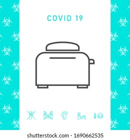 Icono lineal del horno de tostadora. Elementos gráficos para el diseño