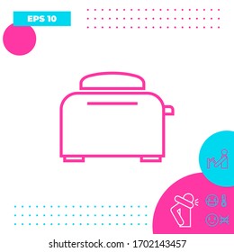 Icono lineal del horno de tostadora. Elementos gráficos para el diseño