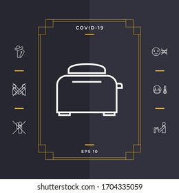 Toaster Oven linear icon. Graphic elements for your design