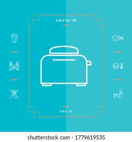 Toaster Oven linear icon. Graphic elements for your design